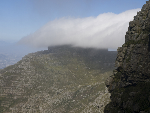 Cliffs near the top of Table Mountain, South Africa.