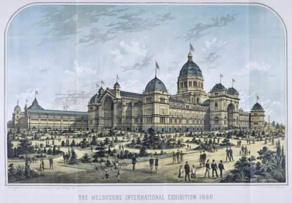 Lithograph of the Royal Exhibition Building 1880