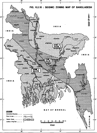 Seismic zonal map of Bangladesh