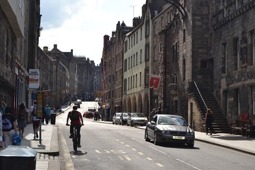 Royal Mile street view Edinburgh