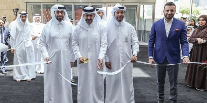 VIP guests cutting the ribbon at the Build Your House Exhibition opening ceremony in Qatar