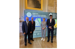 Left to right: Kevin Howells, Managing Director, Datatag; Alan Beech, Chairman, AMPS; Viki Bell, CEO, CEA; and Tiago Courinha, Global Business Head for Power Generation, JCB