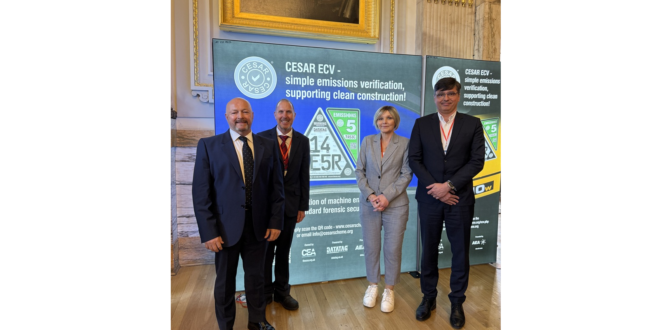 Left to right: Kevin Howells, Managing Director, Datatag; Alan Beech, Chairman, AMPS; Viki Bell, CEO, CEA; and Tiago Courinha, Global Business Head for Power Generation, JCB
